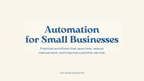 AI automation for small businesses in Pakistan Canva cover